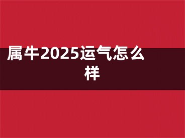 属牛2025运气怎么样
