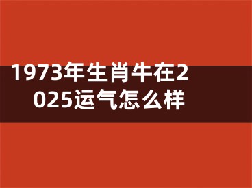 1973年生肖牛在2025运气怎么样