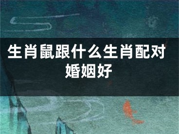 生肖鼠跟什么生肖配对婚姻好