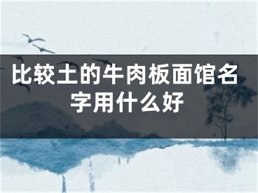 比较土的牛肉板面馆名字用什么好