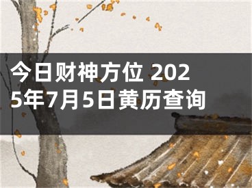 今日财神方位 2025年7月5日黄历查询