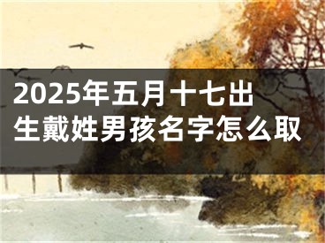 2025年五月十七出生戴姓男孩名字怎么取