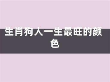 生肖狗人一生最旺的颜色