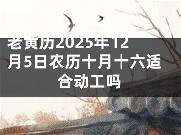 老黄历2025年12月5日农历十月十六适合动工吗