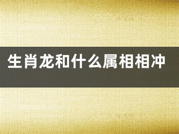 生肖龙和什么属相相冲