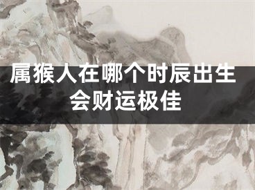 属猴人在哪个时辰出生会财运极佳