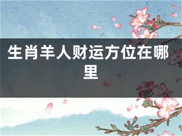 生肖羊人财运方位在哪里