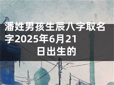 潘姓男孩生辰八字取名字2025年6月21日出生的
