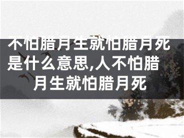不怕腊月生就怕腊月死是什么意思,人不怕腊月生就怕腊月死