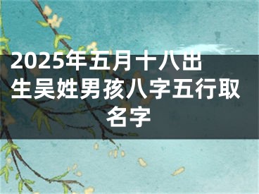 2025年五月十八出生吴姓男孩八字五行取名字