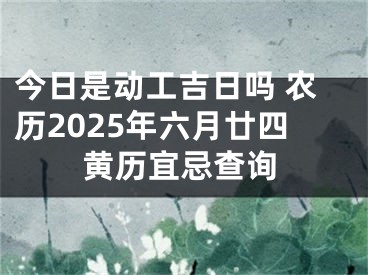 今日是动工吉日吗 农历2025年六月廿四黄历宜忌查询