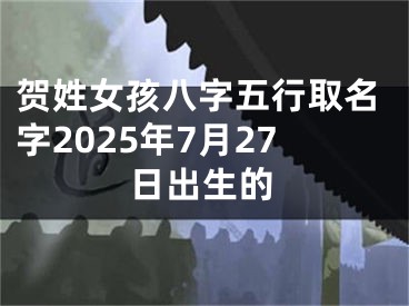 贺姓女孩八字五行取名字2025年7月27日出生的