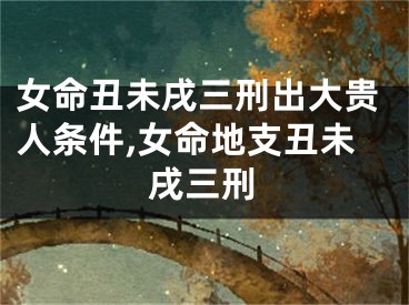 女命丑未戌三刑出大贵人条件,女命地支丑未戌三刑