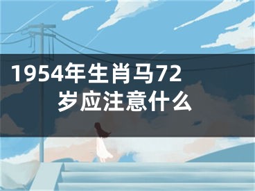 1954年生肖马72岁应注意什么