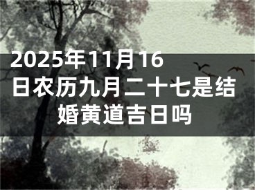 2025年11月16日农历九月二十七是结婚黄道吉日吗
