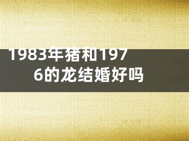 1983年猪和1976的龙结婚好吗
