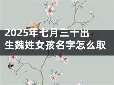 2025年七月三十出生魏姓女孩名字怎么取