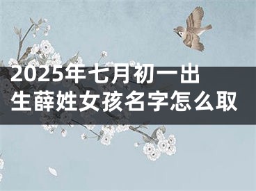 2025年七月初一出生薛姓女孩名字怎么取