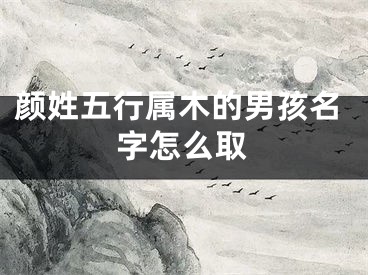 颜姓五行属木的男孩名字怎么取