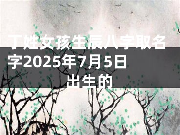 丁姓女孩生辰八字取名字2025年7月5日出生的