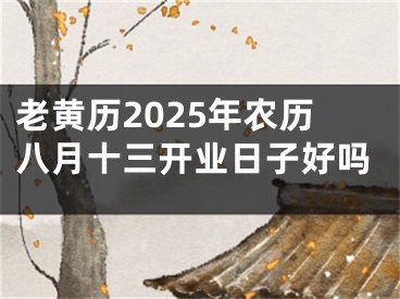老黄历2025年农历八月十三开业日子好吗
