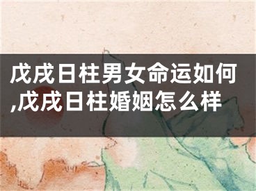 戊戌日柱男女命运如何,戊戌日柱婚姻怎么样