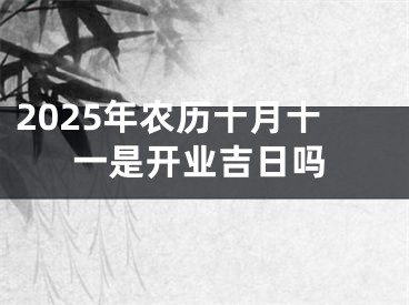 2025年农历十月十一是开业吉日吗