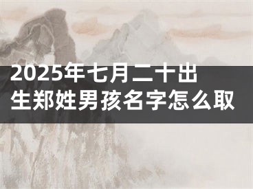 2025年七月二十出生郑姓男孩名字怎么取