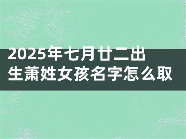 2025年七月廿二出生萧姓女孩名字怎么取