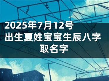2025年7月12号出生夏姓宝宝生辰八字取名字