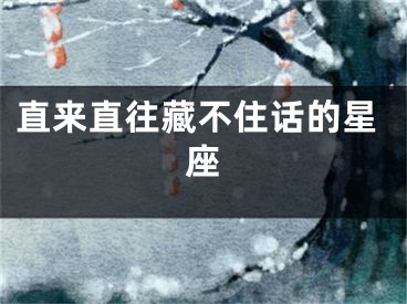 直来直往藏不住话的星座