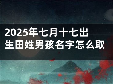 2025年七月十七出生田姓男孩名字怎么取