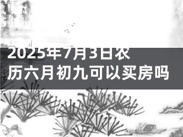 2025年7月3日农历六月初九可以买房吗