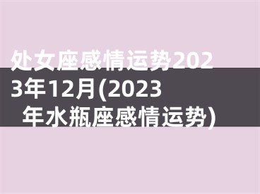 处女座感情运势2023年12月(2023年水瓶座感情运势)