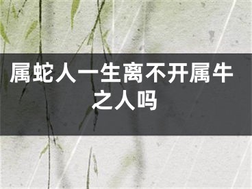 属蛇人一生离不开属牛之人吗