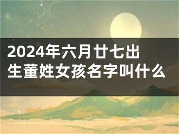 2024年六月廿七出生董姓女孩名字叫什么
