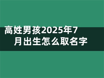 高姓男孩2025年7月出生怎么取名字