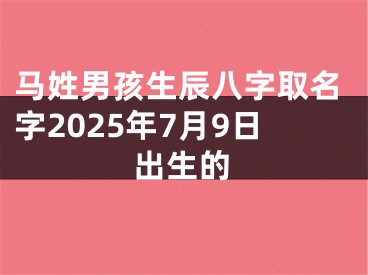 马姓男孩生辰八字取名字2025年7月9日出生的