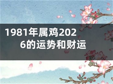 1981年属鸡2026的运势和财运