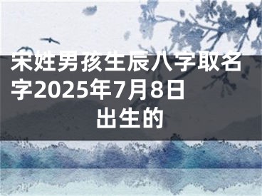 宋姓男孩生辰八字取名字2025年7月8日出生的