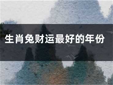 生肖兔财运最好的年份