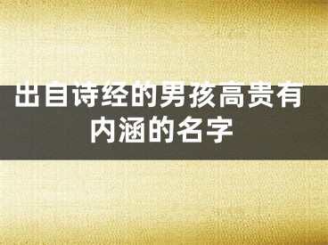 出自诗经的男孩高贵有内涵的名字