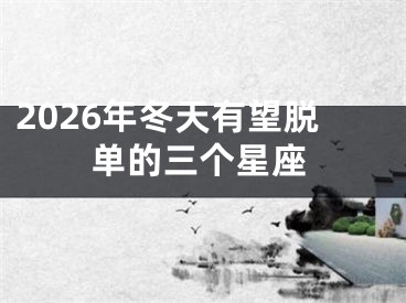 2026年冬天有望脱单的三个星座