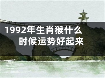 1992年生肖猴什么时候运势好起来