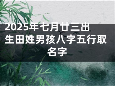 2025年七月廿三出生田姓男孩八字五行取名字