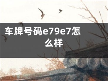 车牌号码e79e7怎么样