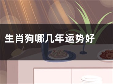 生肖狗哪几年运势好 