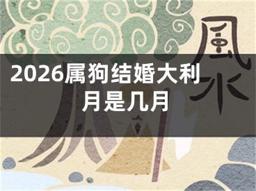 2026属狗结婚大利月是几月