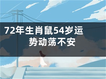 72年生肖鼠54岁运势动荡不安