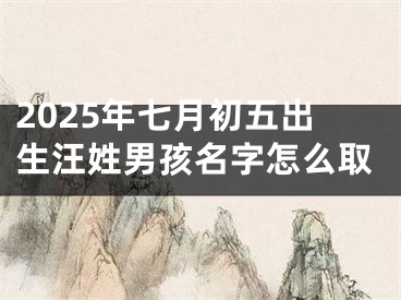 2025年七月初五出生汪姓男孩名字怎么取